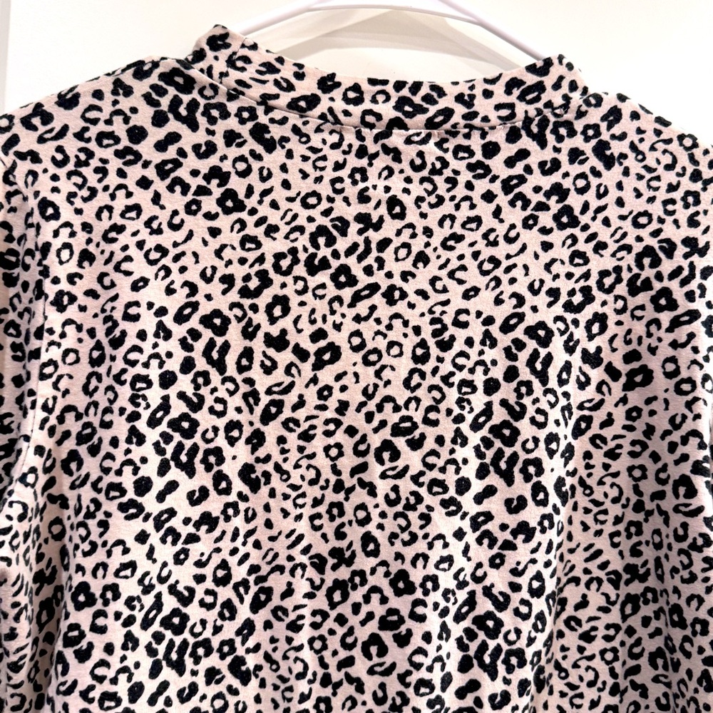 Sandy Liang Black & Cream Leopard Cotton Blouse Shirt Top Size 6 - Picture 11 of 12